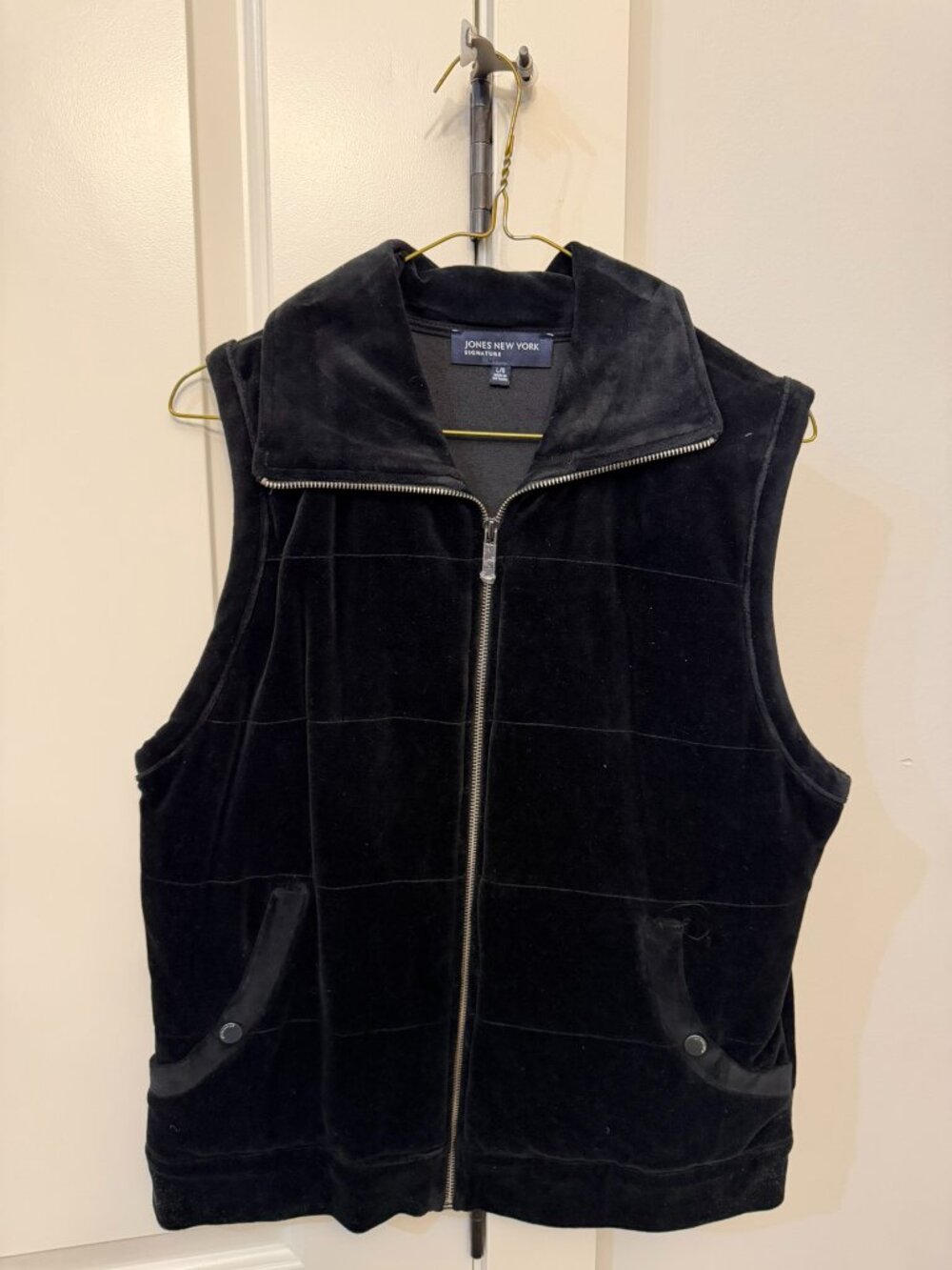 Jones New York Signature Velour Zip-Up Vest | Size Large